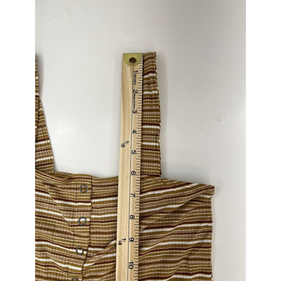 Womens American Eagle Top Size XS Soft & Sexy Rib Striped Button Up Crop - Picture 5 of 10